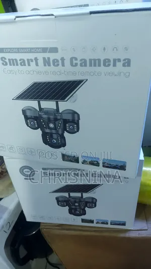V380 Pro Smart Net Solar CCTV Camera - Triple Lens Outdoor Security