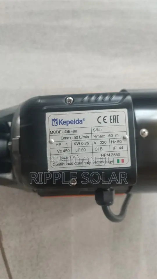 750w Surface Water Pump 60m Head 3000l/H Ac 220v