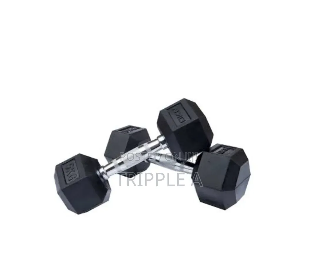 A Pair of 5kg Hex Dumbells