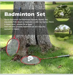 4 Players Badminton Set Shuttles, Poles and Net