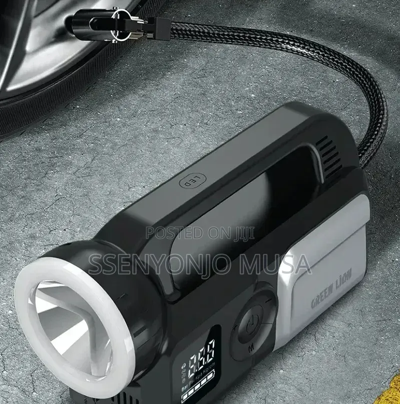 Green Lion Savior 12v Jump Starter 24000mah With Air Compressor - Gray
