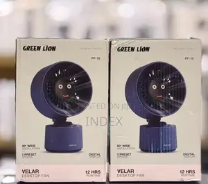Green Lion Velar Desktop Fan Rechargeable – 5 Speed Levels 12 Hours Ba