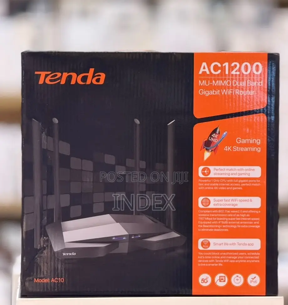 Tenda Ac1200 Mu-Mimo Dual Band Gigabit Wifi Router, Dual Band