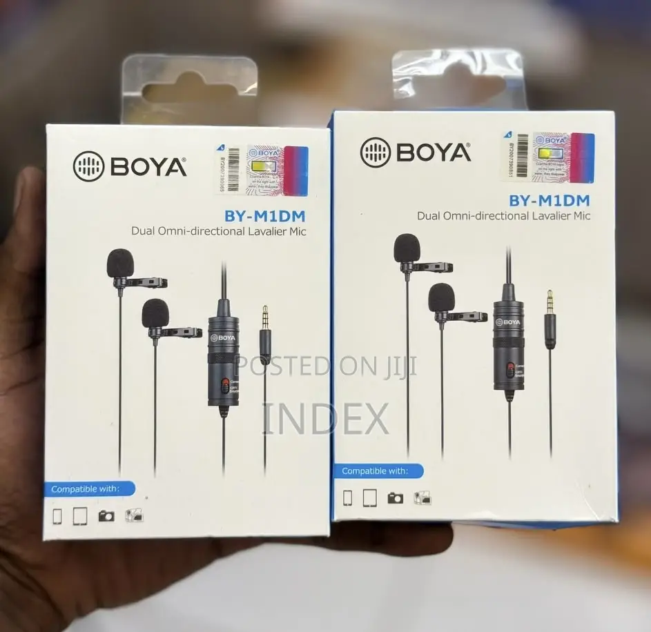 Boya by-M1dm Dual Head Lavalier Microphone[13ft], 3.5mm TRRS