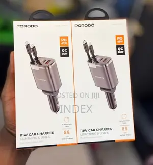 Porodo 111w Car Charger With Lightning Type C