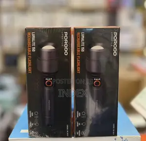 Porodo Lumalite Rechargeble Flashlight Torch 30w, Ipx5, 500m Coverage