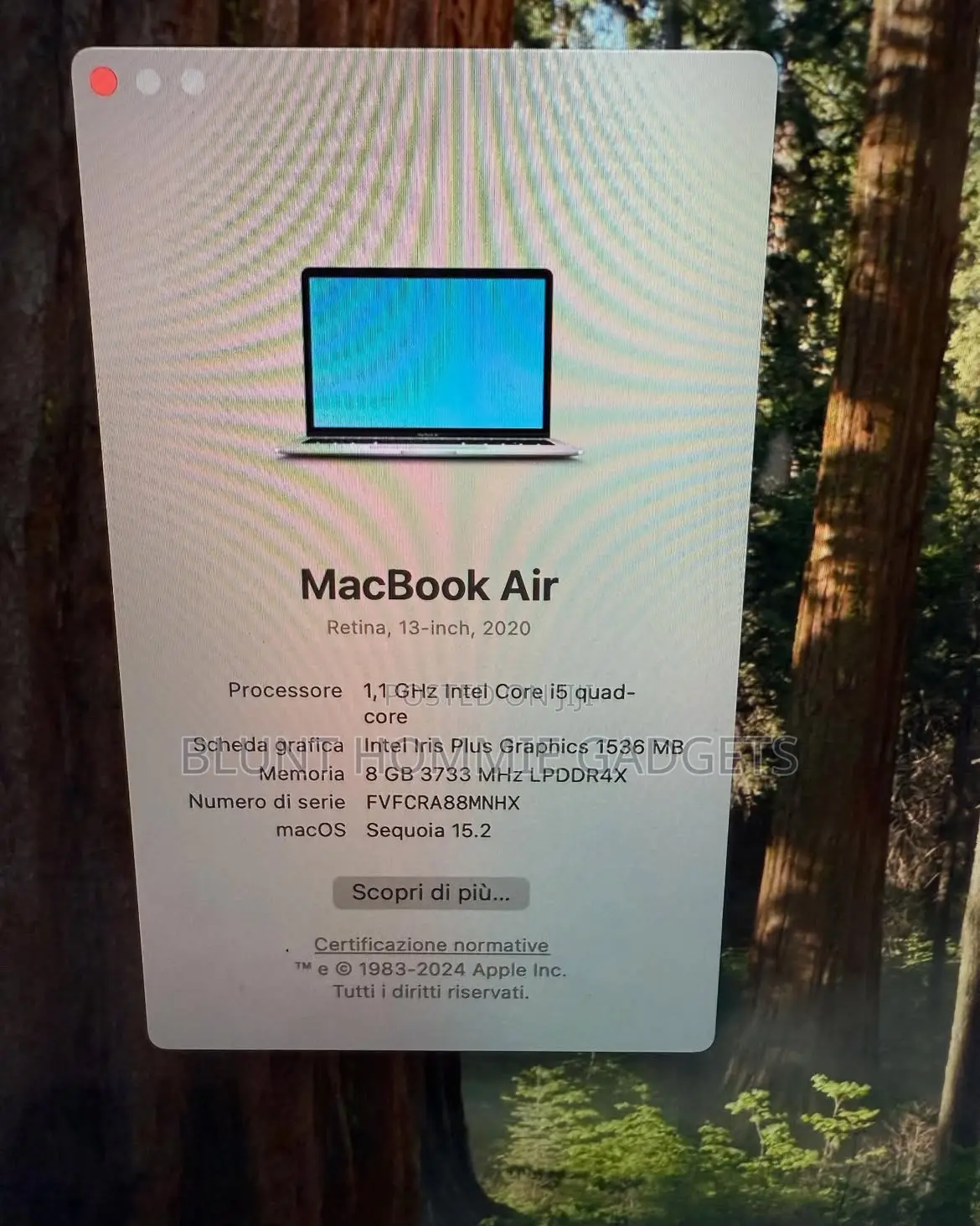 Laptop Apple MacBook Air 2020 16GB Intel Core i5 SSD 512GB