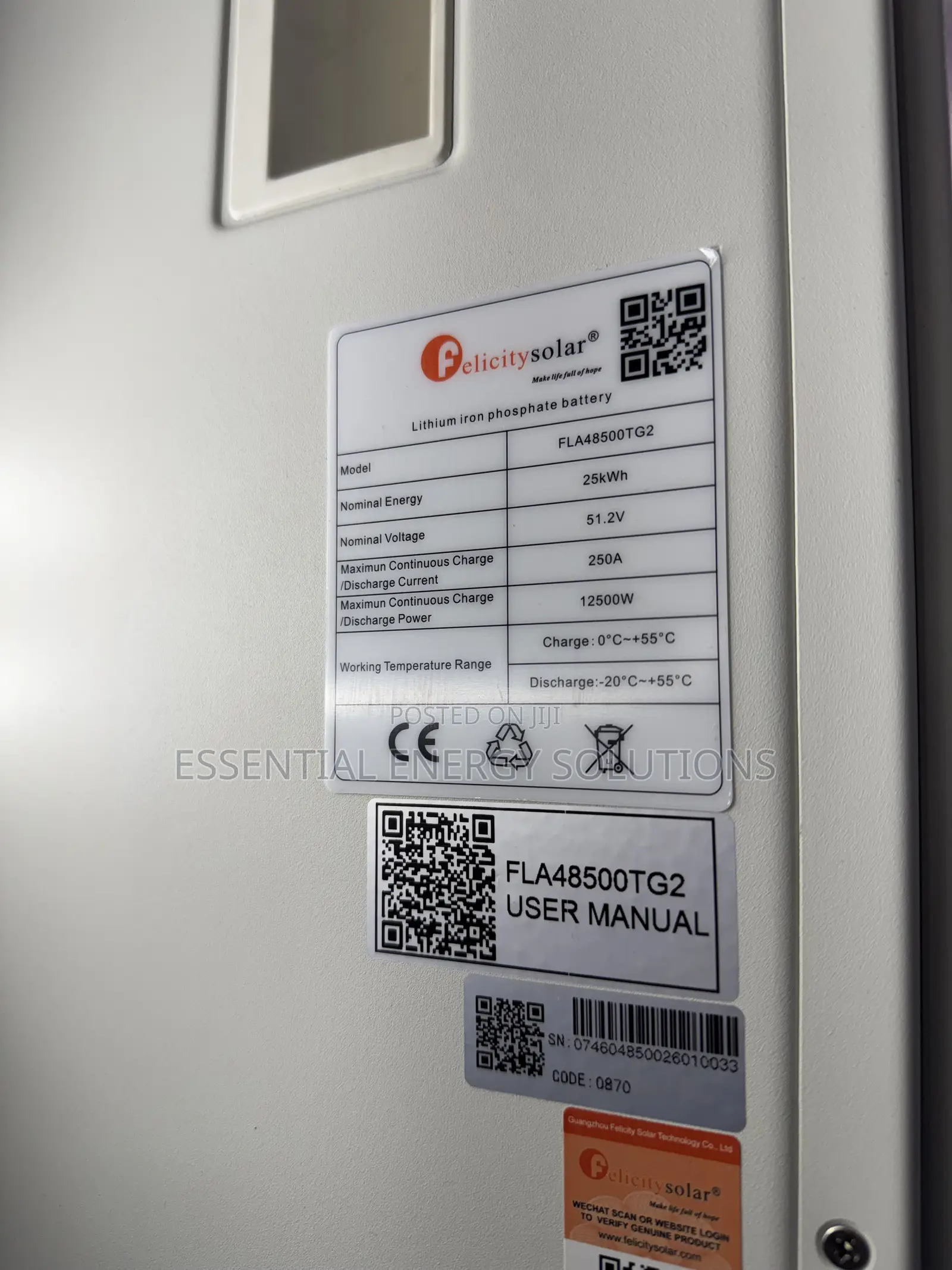 25kwh 48v Lithium Phosphate Battery