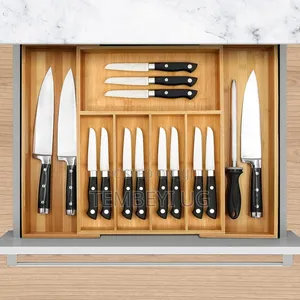 Bamboo Wooden Cutlery Organizer. Drawer Organizer