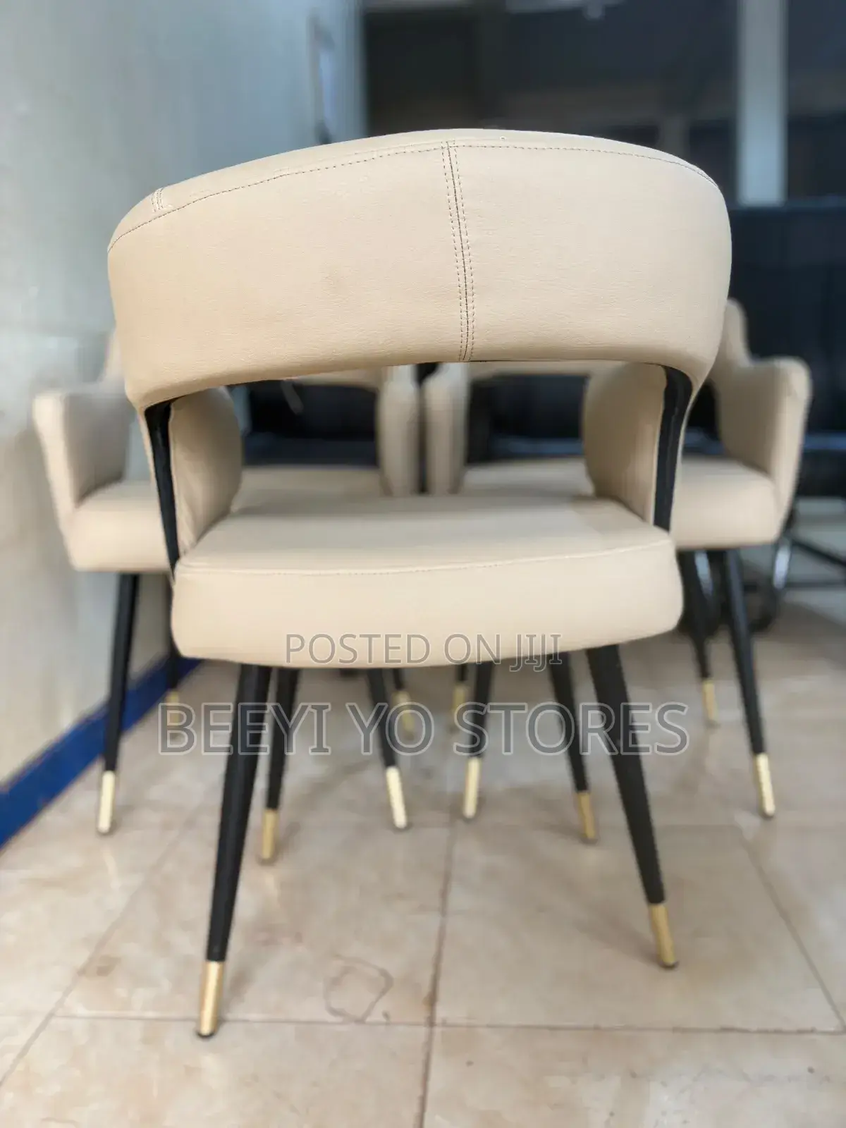 Modern Cream Upholstered Dining Chairs
