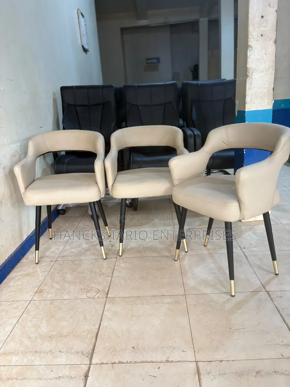 Modern Cream Upholstered Dining Chairs