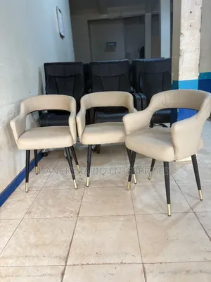 Modern Cream Upholstered Dining Chairs
