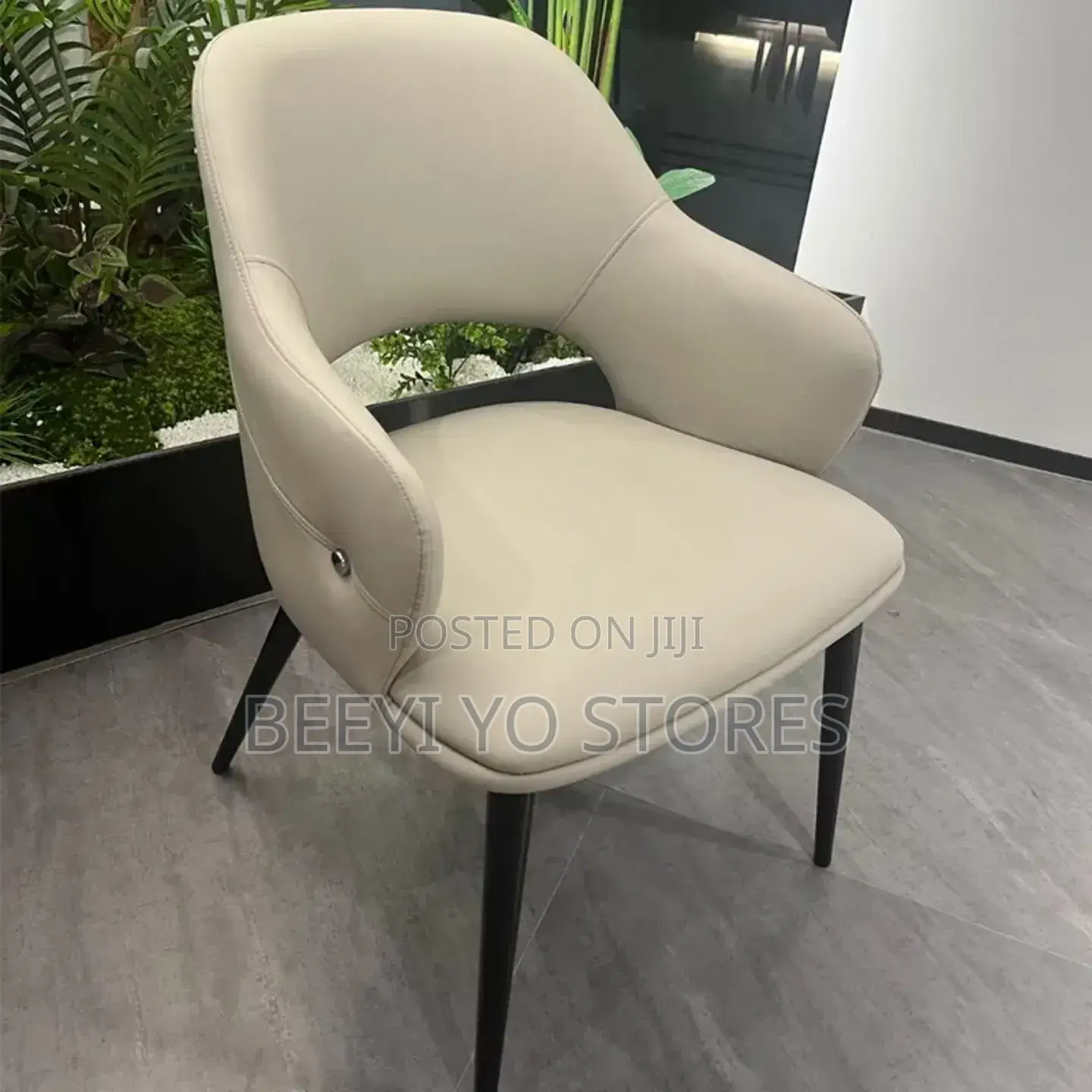 Modern Cream Upholstered Dining Chairs