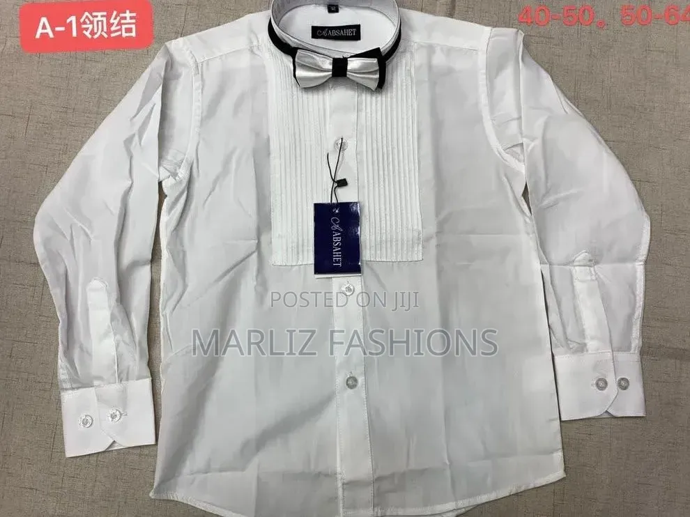 White Bowtie Shirt for Kids
