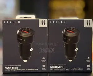 Levelo Nori Mini 60w Car Charger With Type C to Lightning Cable