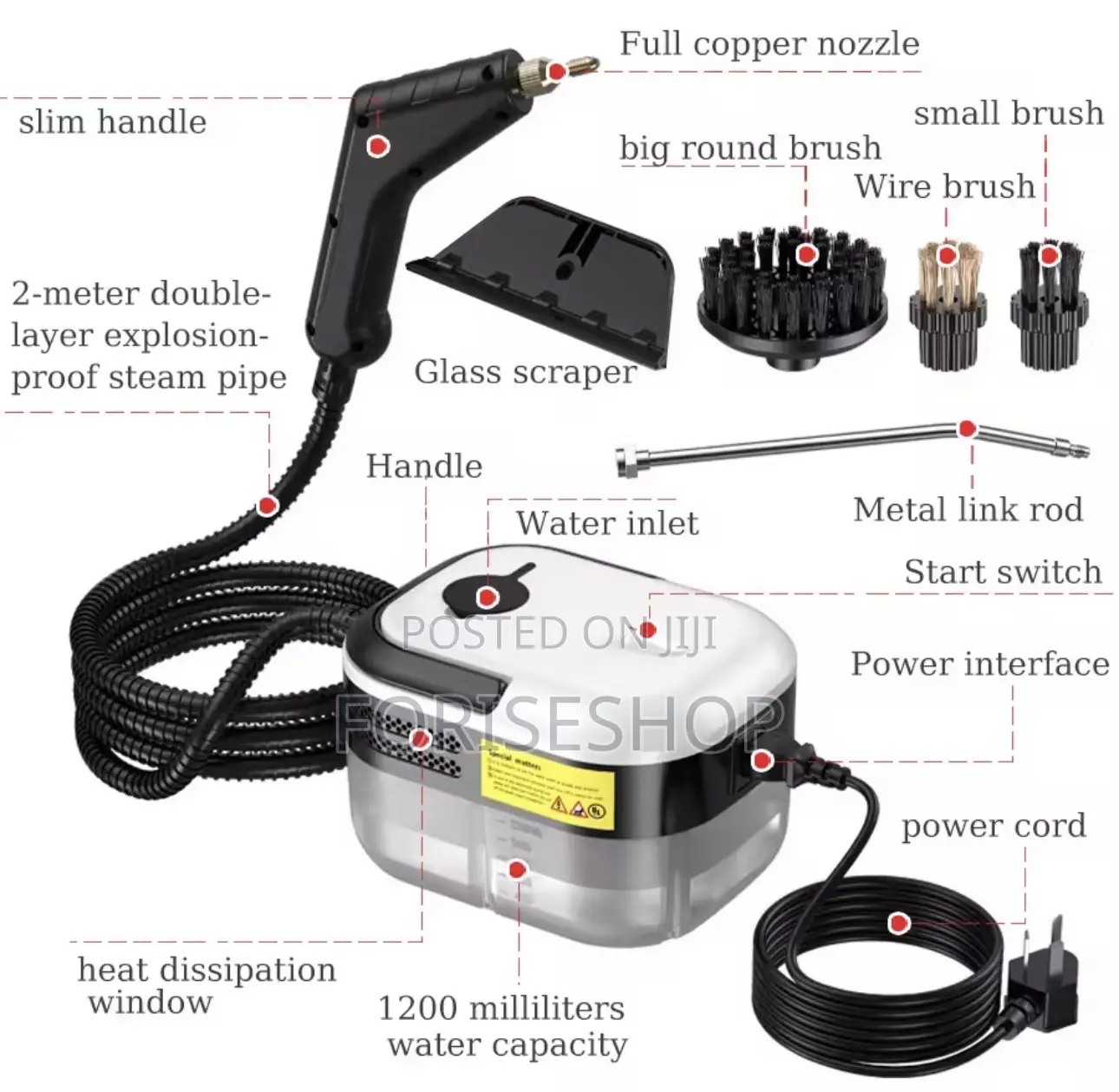 Handheld High Pressure High Temperature Household Steam Cleaner
