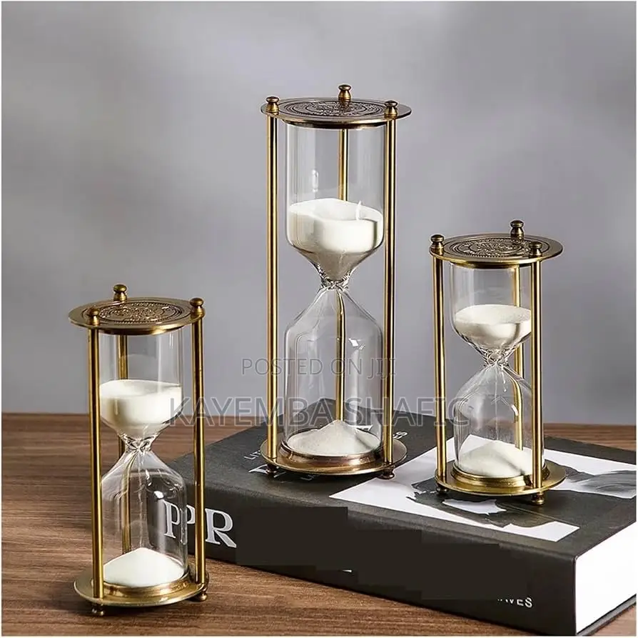 Vintage Metal Hourglass 30 Minute Sand Timer Brass Home Decor