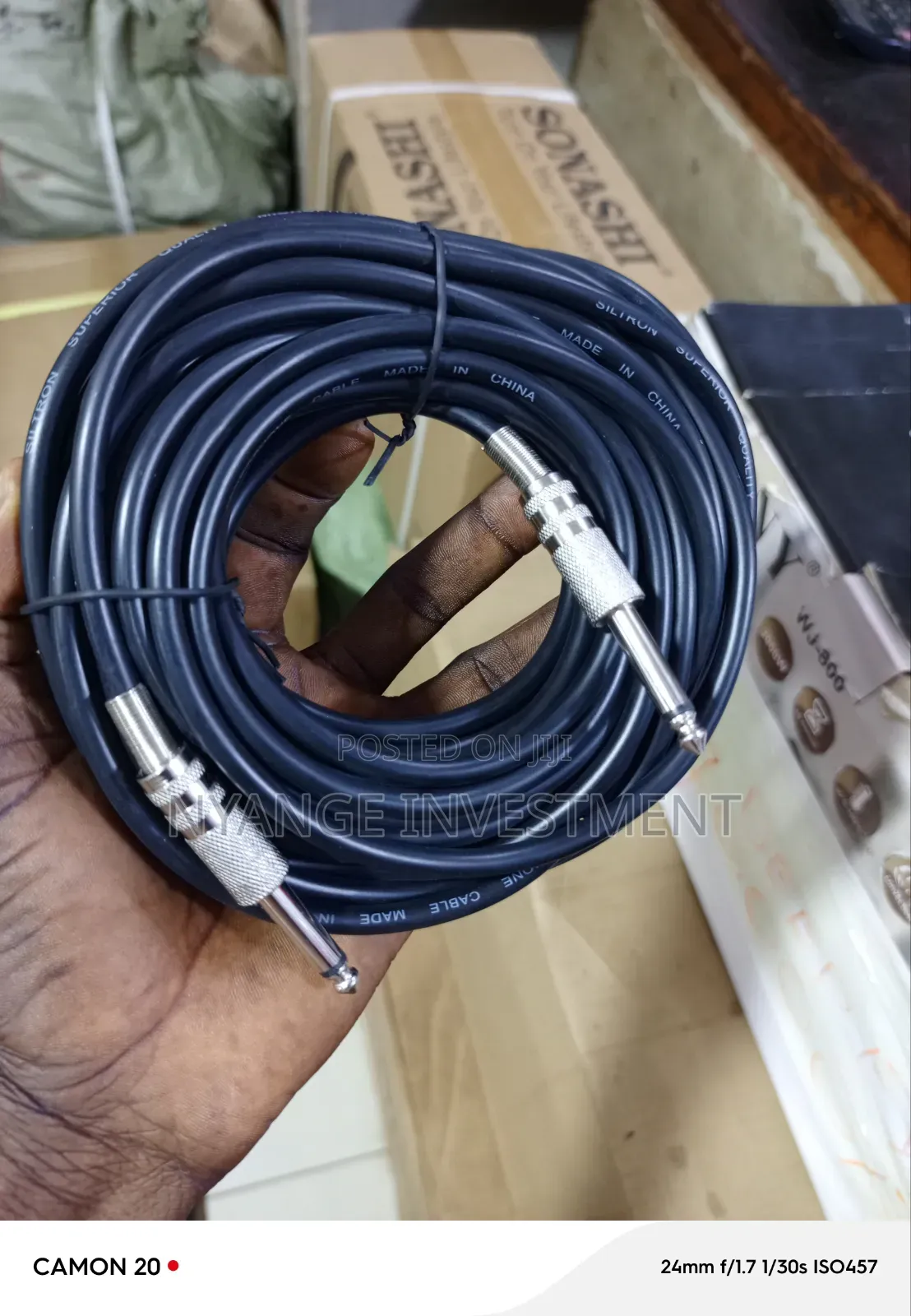 10m 6.5mm Male-to-male Audio Cable For Guitars, Microphones,Amplifiers