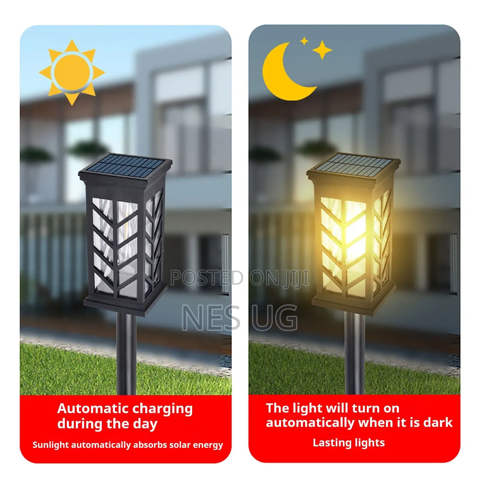 4pcs Solar House Plug in Lights Courtyard Lights