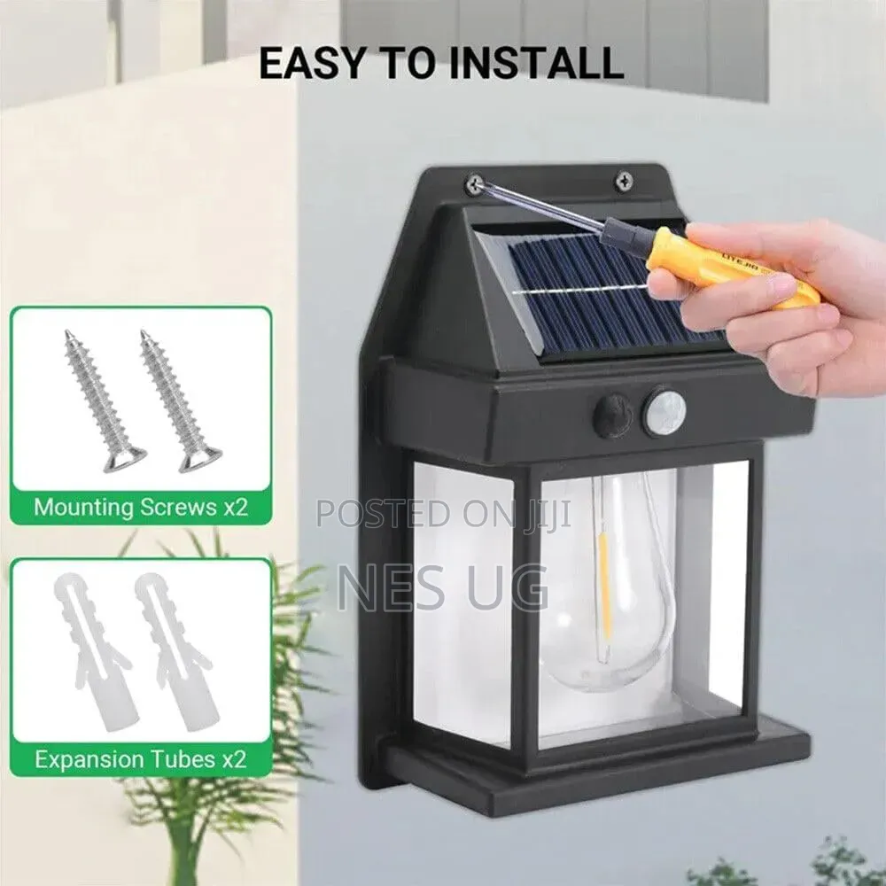 2pcs Bk-888 Solar Interaction Wall Lamp, Motion Sensor, Led Bulb-Black