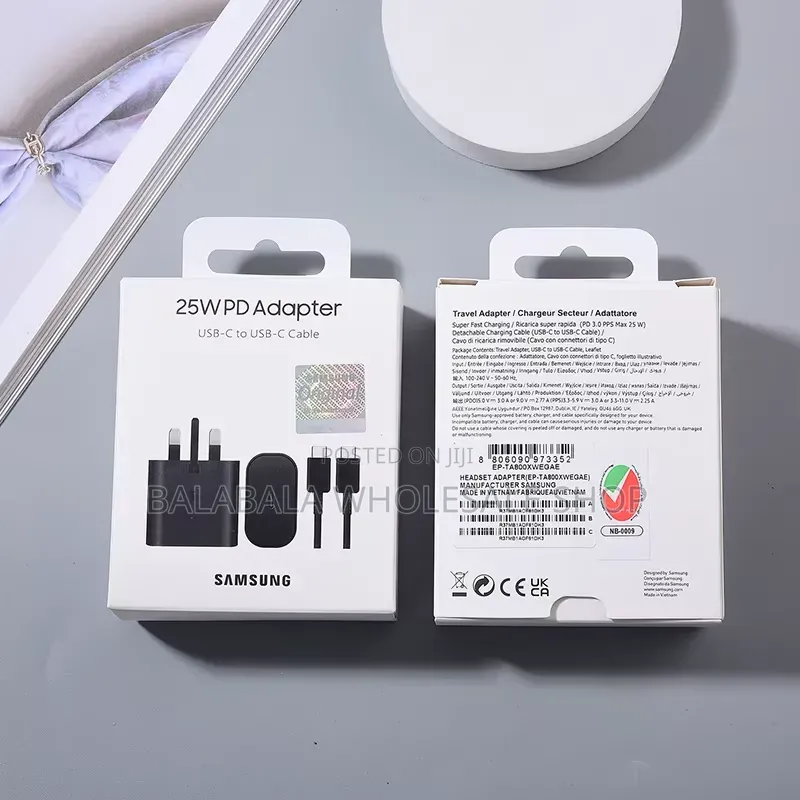 Pd 25w Adapter Fast Charger for Samsung Charger Usb Type C Cable