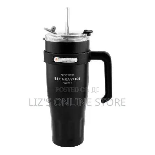 1200ml Stainless Steel Insulated Tumbler With Lid, 2 Straws