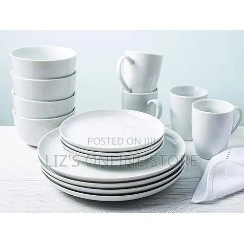 24-Piece Round Ceramic Tableware Dinnerware Set