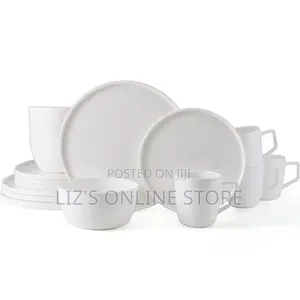 24-Piece Round Ceramic Tableware Dinnerware Set