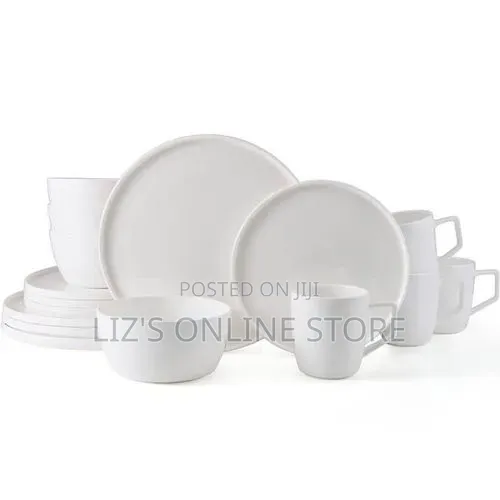 24-Piece Round Ceramic Tableware Dinnerware Set