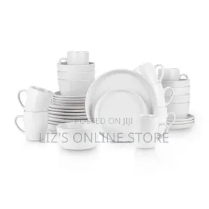 24-Piece Round Ceramic Tableware Dinnerware Set