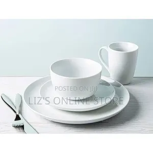 24-Piece Round Ceramic Tableware Dinnerware Set