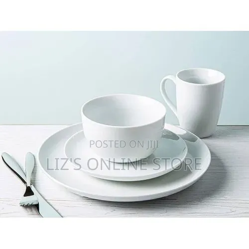 24-Piece Round Ceramic Tableware Dinnerware Set