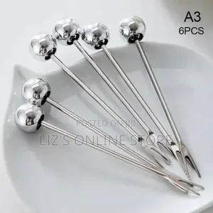 Stainless Steel Dessert Forks With Storage Jar