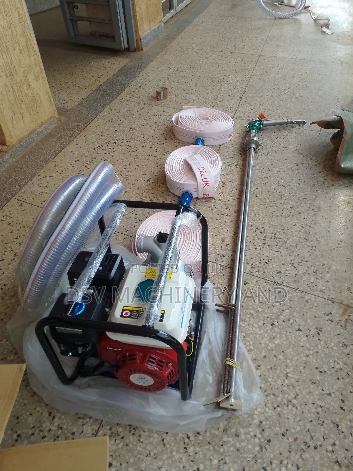 Irrigation System Kit 3 Canvas Pipe 5m Suction Pipe 30m Rain Gun Pump