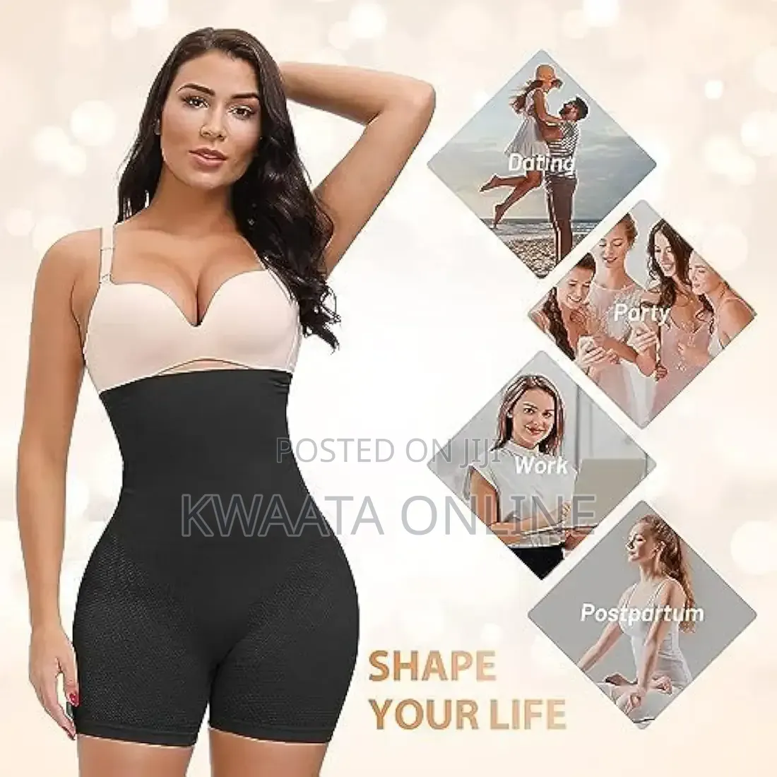 Womens Stretch Seamless Shapewear High Waist Tummy Thighs Body Shaper