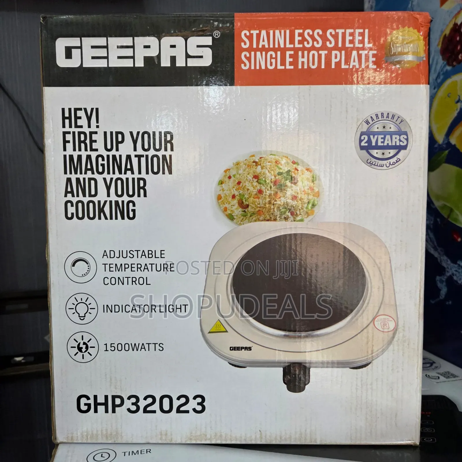 Geepas Stainless Steel Single Hot Plate (Model Ghp32023)