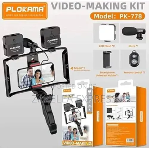 Plokama Video Making Kit Pk778 With Mic, Tripod and Light
