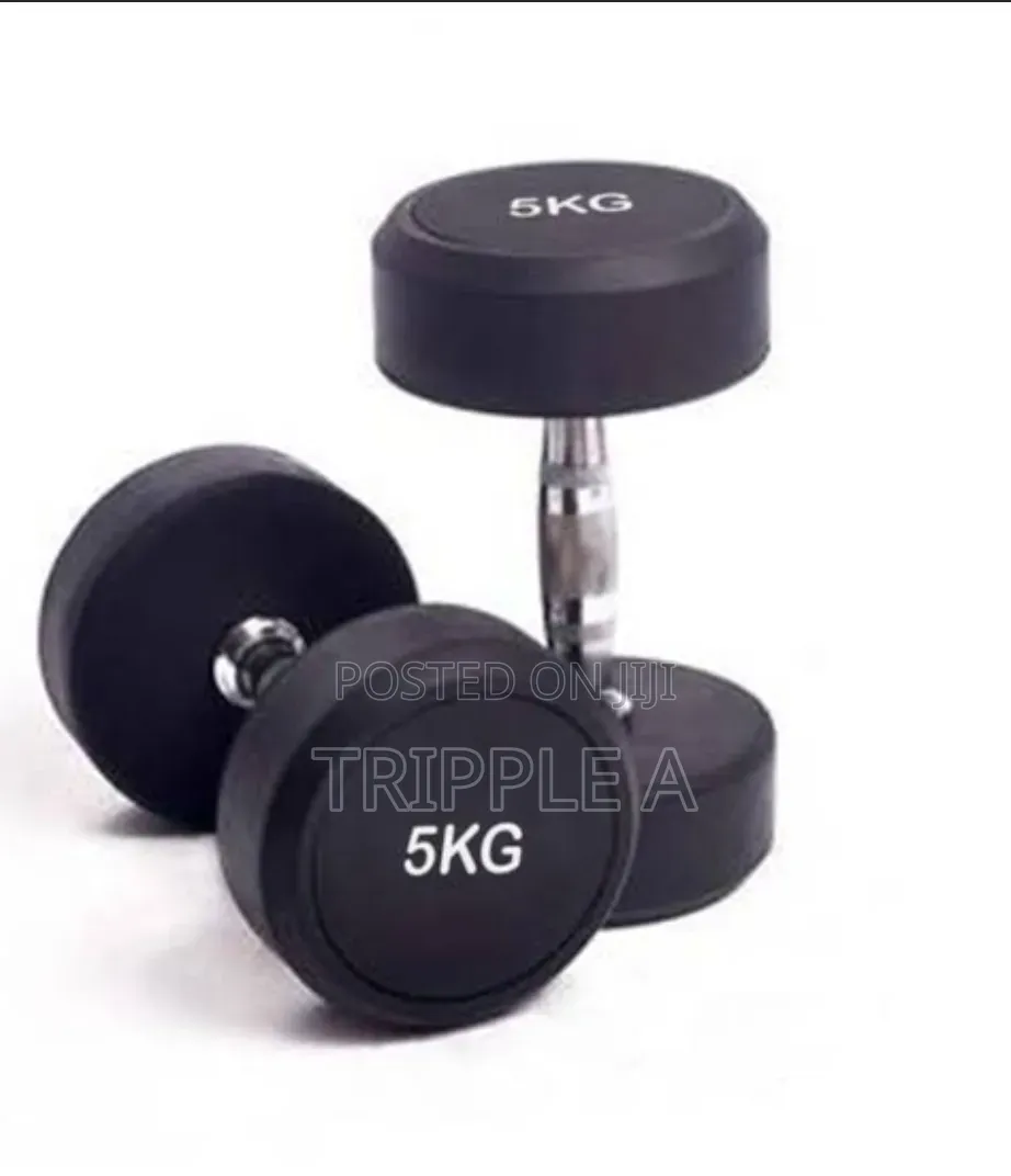 5kg Rubber Coated Round Dumbells
