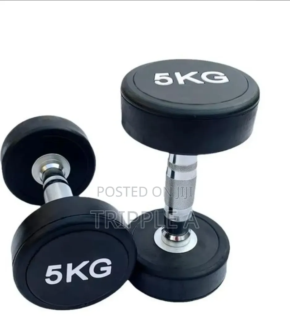 5kg Rubber Coated Round Dumbells