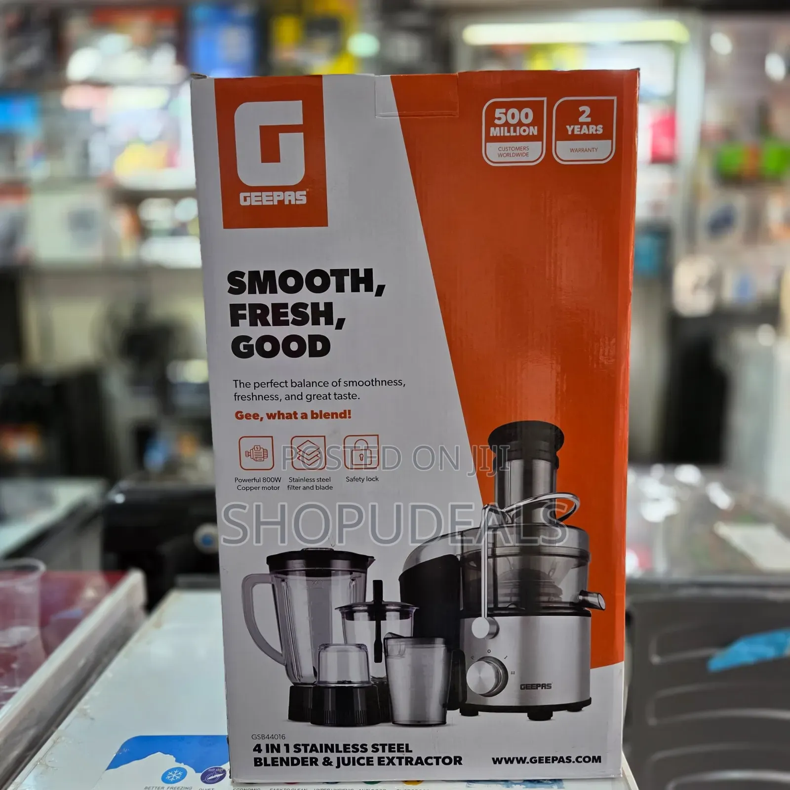 Geepas 4-in-1 Stainless Steel Blender and Juice Extractor