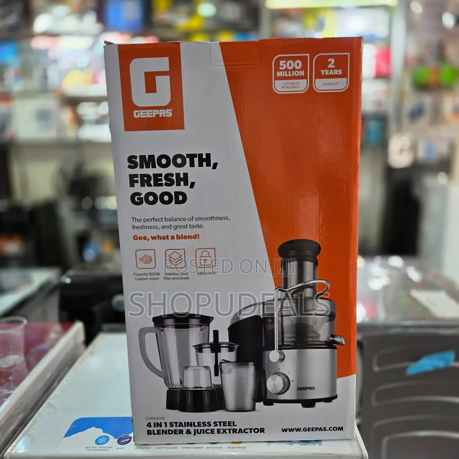 Geepas 4-in-1 Stainless Steel Blender and Juice Extractor