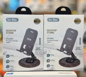 Go Des Gd-Hd372 Foldable Desktop Phone Stand - 360° Adjustable Phone