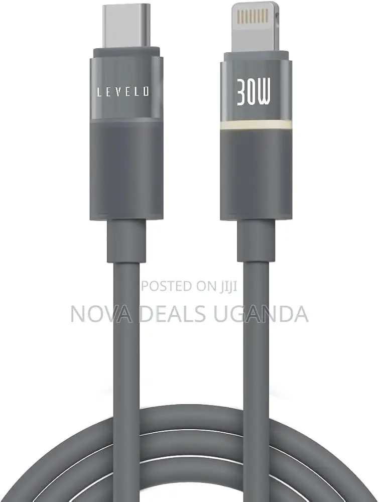 Levelo Luno Type-C to Lightning Cable, 30w, Data Transfer, Silicone