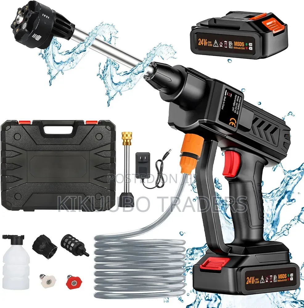 6in1 Nozzle Cordless 2 Battery High Pressure Car Washer