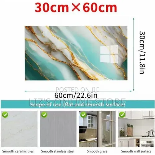 6 Pieces of 60x30 Cm 3d Marble PVC Wallpaper