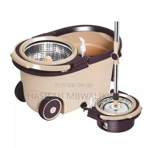 Spin Mopper Bucket With Rollers & Soap Dispenser