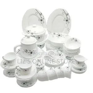 72 Pieces Flowered Opalware Dinner Set