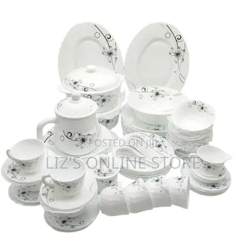 72 Pieces Flowered Opalware Dinner Set