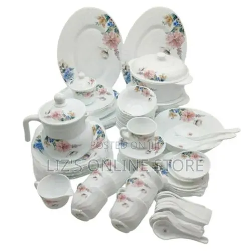 72 Pieces Flowered Opalware Dinner Set