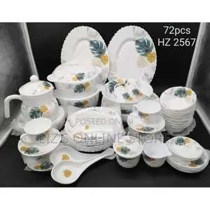 72 Pieces Flowered Opalware Dinner Set
